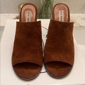 Steve Madden Chestnut Suede Slide Sandals